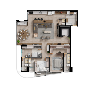 APTO 140m² (planta decorado)